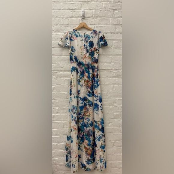 Lovers + Friends X Revolve || The Keeper Floral Maxi Keyhole Tie White XS