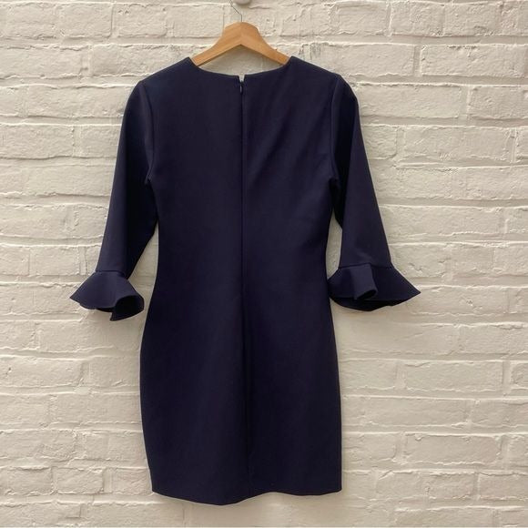 Likely || Bedford Mini Dress Ruffle Sleeve Navy 6