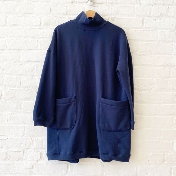 Tuckernuck || Pomander Place Porter High Neck Sweatshirt Dress Pockets Navy M