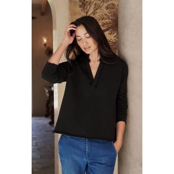 Frank & Eileen || Patrick Heritage Jersey Popover Henley Black Large