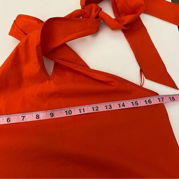 J. Crew || Organic Cotton Poplin Halter Top Red / Orange Small NWT