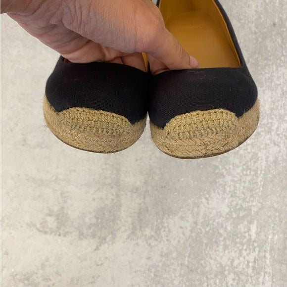 J.Crew || Seville Espadrille Wedges in Canvas Black 8.5