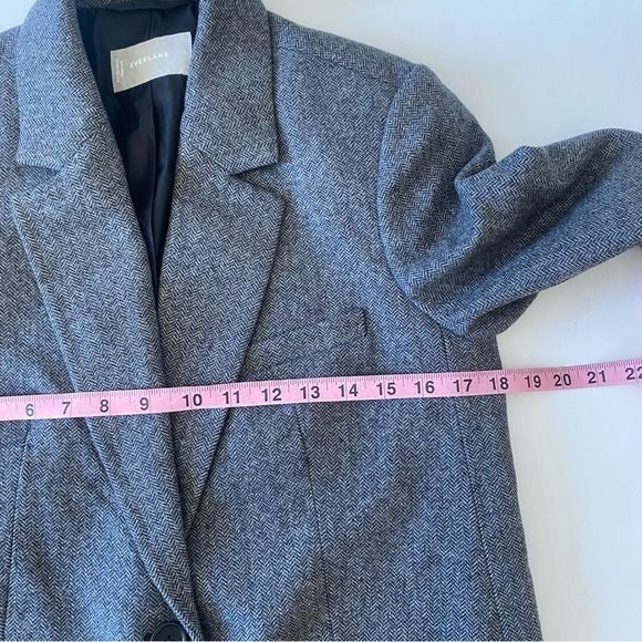 Everlane || The Italian Wool Oversized Blazer Grey Herringbone 0