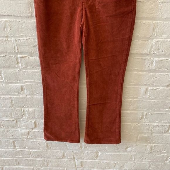 Madewell || Cali Demi Boot Corduroy Pants Kick Flare Crop Rust 26