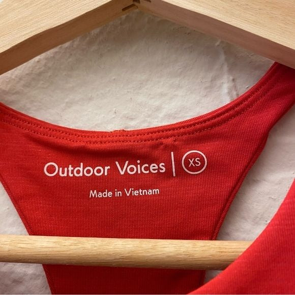 Outdoor Voices || Move Free Crop Top Longline Sports Bra Scarlet Red XS