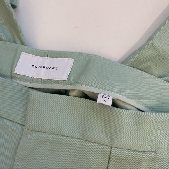 Equipment || The Original Trouser Pleated Tapered Ankle Seafoam Green Large