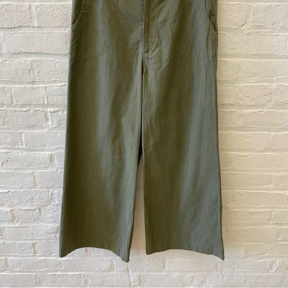 Pietsie || Ischia Wide Leg Crop Pant Army Green Medium