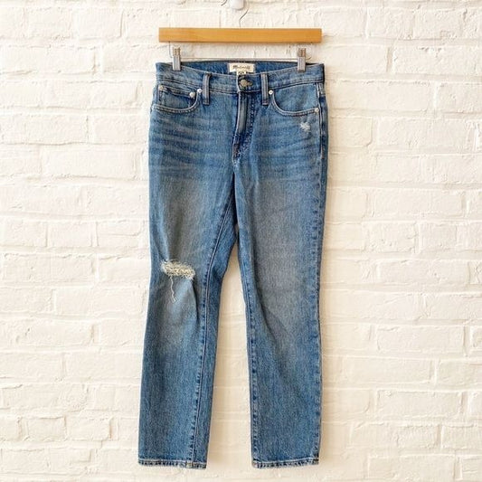 Madewell || Mid-Rise Perfect Vintage Jean Ainsdale Wash Knee-Rip Edition 24P