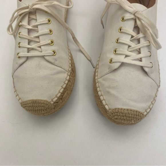 J. Crew || Canvas Espadrille Sneakers White Tan 8.5