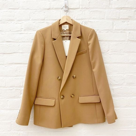 Sezane || Christie Blazer Double Breasted Camel Tan 38 US 6 NWT