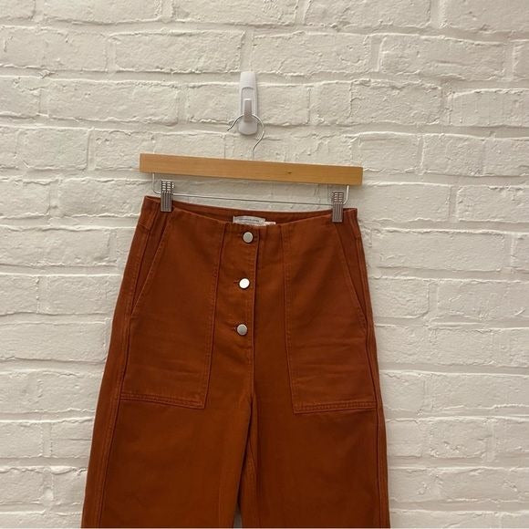 & Other Stories || Straight Fit Pants Rust Red Orange US 4