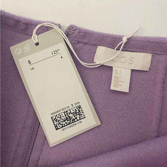 COS || Double Face Mini Skirt In Lilac Purple Wool 6 NWT