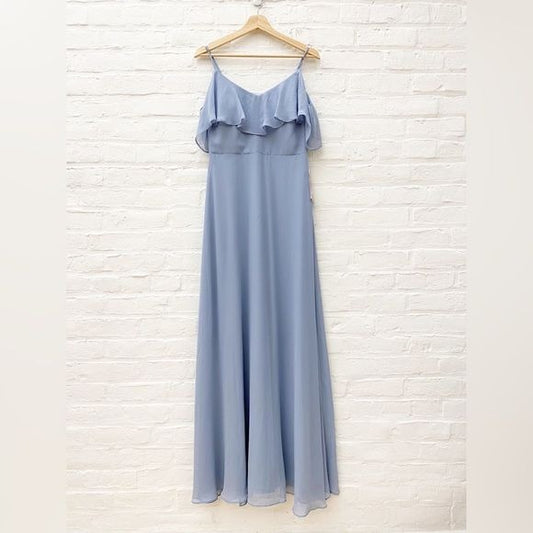 Birdy Gray || Jane Convertible Formal Bridesmaid Dress Gown Dusty Blue M NWT