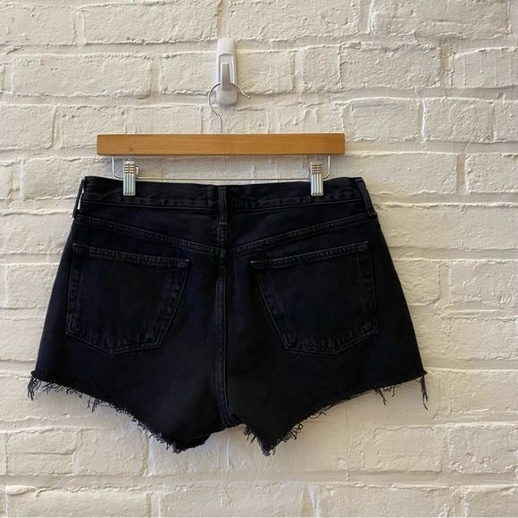 AGOLDE || Parker Vintage Cut Off Shorts in Tidal Black 28