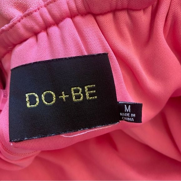 DO+BE || Off Shoulder Ruffle Mini Party Dress Pink Medium