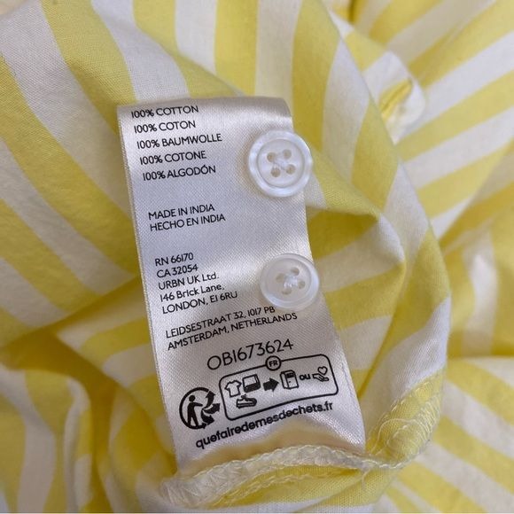 Anthropologie || Maeve The Bennet Buttondown Striped Button Down Shirt Yellow XL