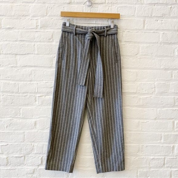 Aritzia || Wilfred Tie Front Jallade Pants Wool Cashmere Striped Gray 0