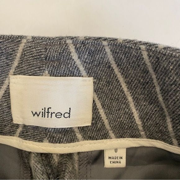 Aritzia || Wilfred Tie Front Jallade Pants Wool Cashmere Striped Gray 0