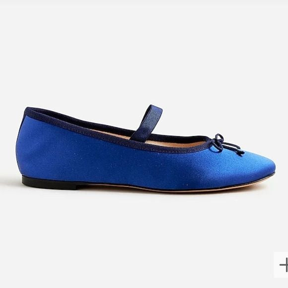 J.Crew || Zoe Strappy Flats in Satin Blue 6.5