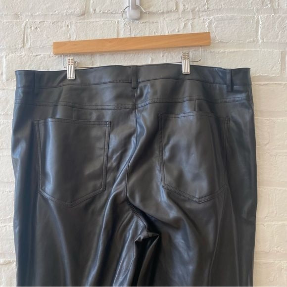 Mango || Lille Trousers Faux Leather Pants Black 18