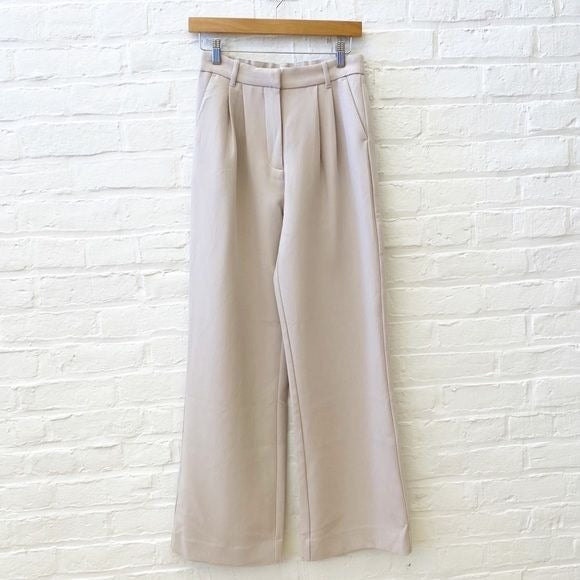 Abercrombie || Sloane Tailored Pant Pleated Trouser in Light Taupe 27 4 NWT