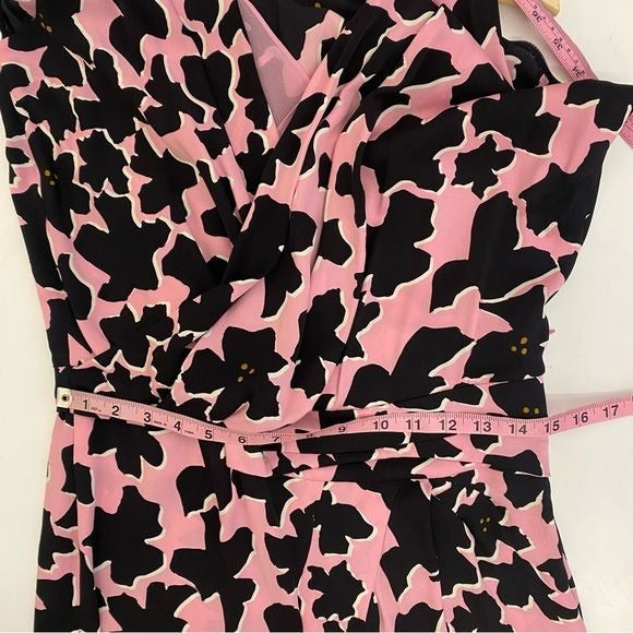 Diane Von Furstenberg || Daran Print Silk Faux Wrap Dress Floral Pink Print 8