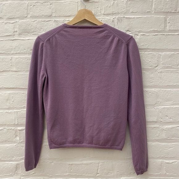 Prada || Cashmere V Neck Cardigan Lavender Purple 40