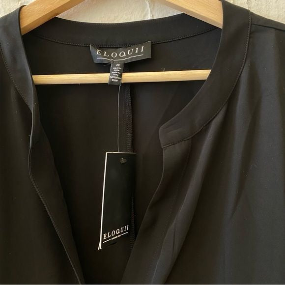 Eloquii || Notch Collar Blouse Black 24 NWT