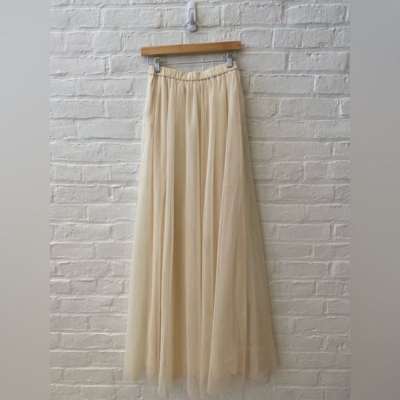 Morning Lavender || Anabelle Tulle Maxi Skirt Ivory Small NWT