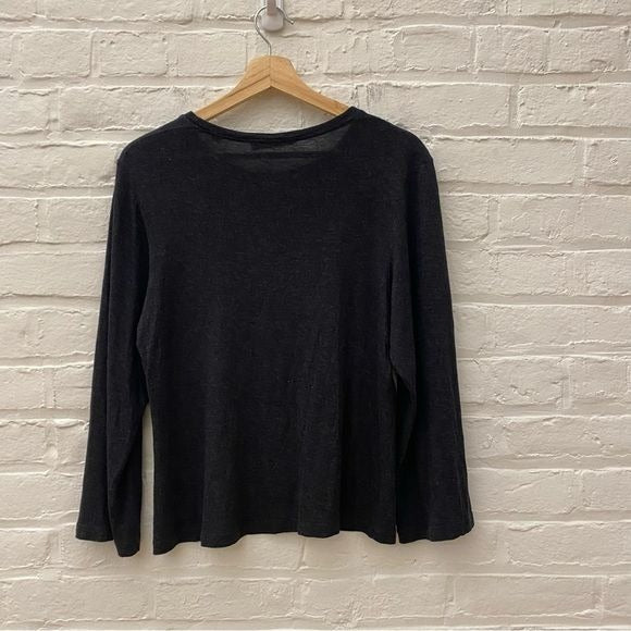 Vince || Full Sleeve Crew Neck Top Dark Gray Size XS