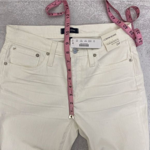 J. Crew || Slim Broken In Boyfriend Jeans White 25P 25 Petite NWT