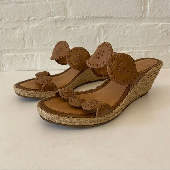 Jack Rogers || Shelby Espadrille Wedge Sandal in Cognac Brown Tan 8