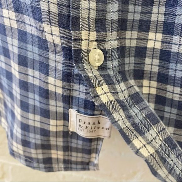 Frank & Eileen || Barry Plaid Button Down Shirt Cotton Blue XS