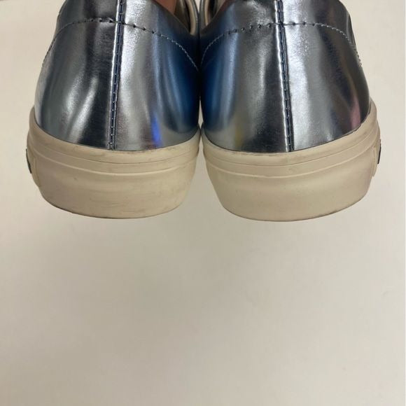 SeaVees || Sunset Strip Leather Slip Ons Sneakers Metallic Blue 8.5