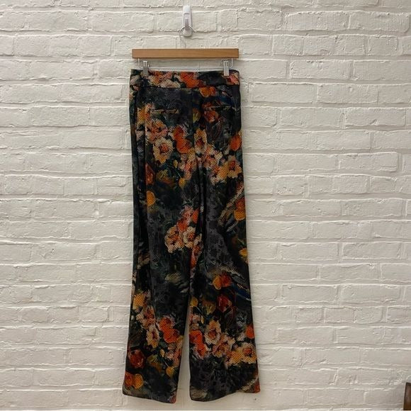 Anthropologie || Eva Franco Simone Watercolor Floral High Rise Trouser Small