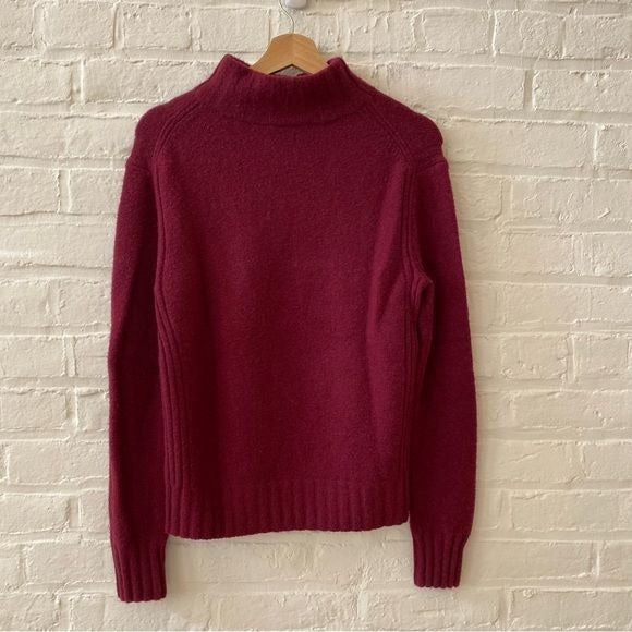 J. Crew || Mockneck Sweater in Supersoft Yarn Isabel Burgundy Red Small