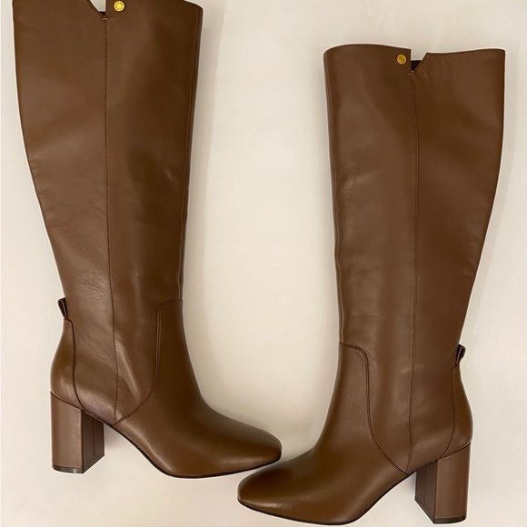 Cole Haan || Valley Square Toe Block Heel Tall Boots Chestnut Brown Chrystie 7