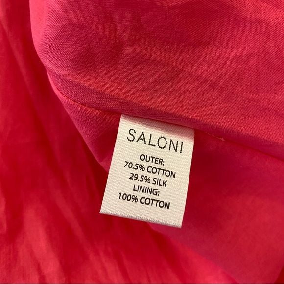 Saloni || Emma V-Neck Flutter Sleeve Maxi Dress Gown Cotton Silk Pink Floral 4