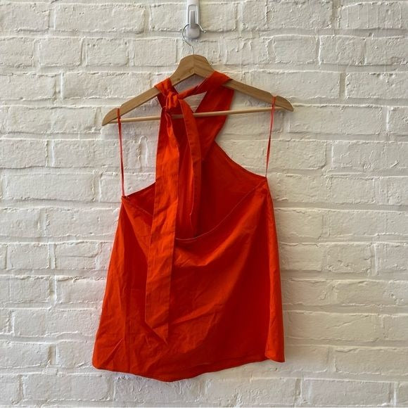 J. Crew || Organic Cotton Poplin Halter Top Red / Orange Small NWT