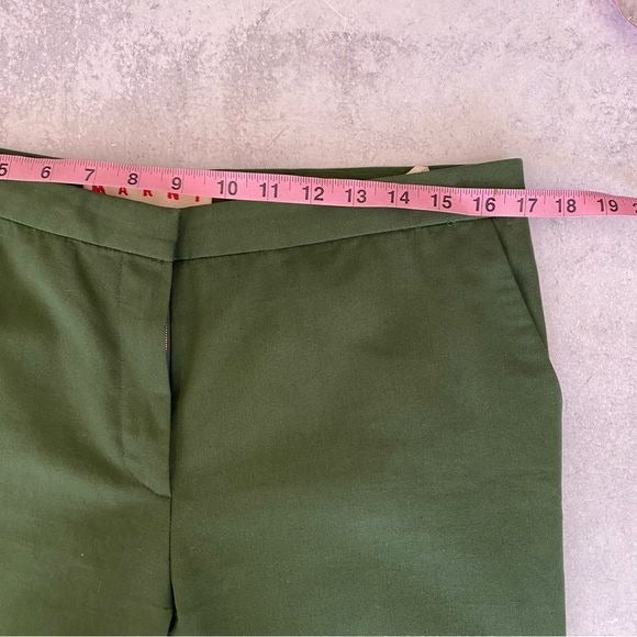 Marni || Tapered Ankle Trousers Pants Green 44 IT US 8