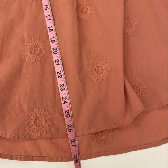 Anthropologie || Isabella Sinclair Embroidered Boho Peasant Blouse Pink Coral S