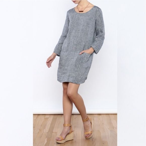 Anthropologie || Nuthatch Slit Pocket Pullover Shift Dress Gray