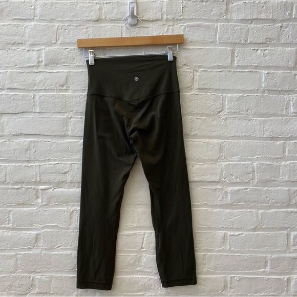 Lululemon || Align Crop 21" Dark Olive Green 4