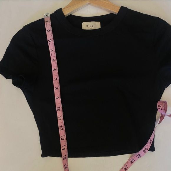 DISSH || Josey Baby Tee Cropped Short Sleeved T-Shirt Black XS