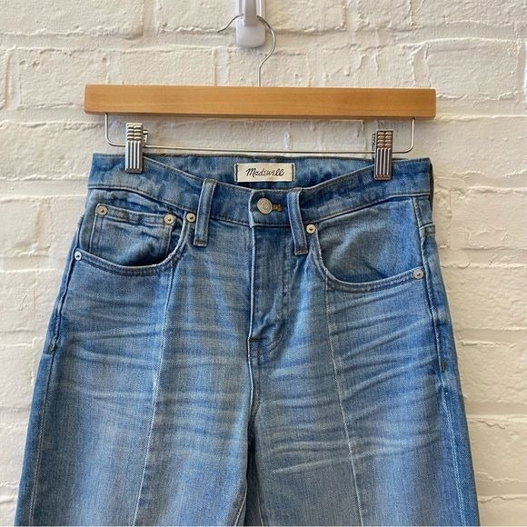 Madewell || Cruiser Straight Jeans: Reconstructed Edition Blue Raw Step Hem 24