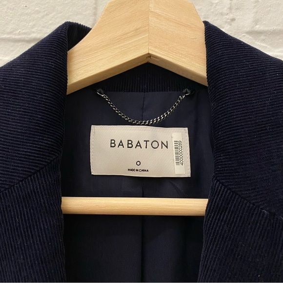 Aritzia || Babaton Taylor Corduroy Navy Blazer Jacket 0