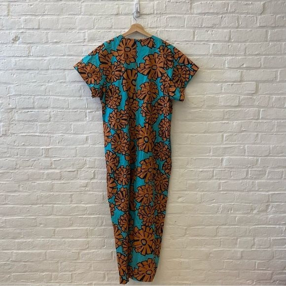 Anthropologie || Porridge Effie Jumpsuit Wide Leg Floral Teal Large NWT