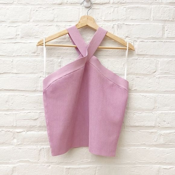 Aritzia || Babaton Sculpt Knit Criss Cross Tank in Lyrical Lilac Purple Pink 2XL