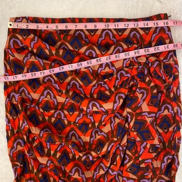 Anthropologie || Dolan Ruched Ruffle Mini Skirt Red Purple Medium