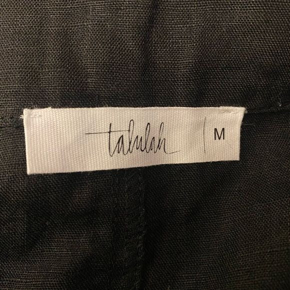 Talulah || High Waist Linen Ramie Blend Shorts Black Medium